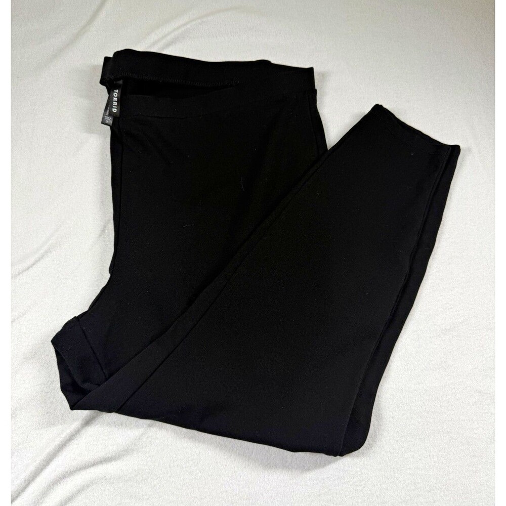 Torrid Womens Size 3X Plus Solid Black Ankle Leggings Pull On Stretch 463